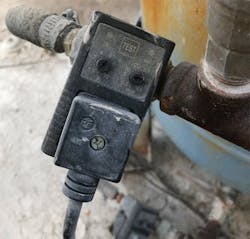 Figure 2. A standard, old and worn timer drain used to remove condensate from a compressed air system. Figure 2. A standard, old and worn timer drain used to remove condensate from a compressed air system.