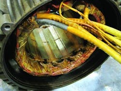 Figure 13. A 75 kW (100 hp), 5,000 rpm maximum, 12 pole SRM stator. Figure 13. A 75 kW (100 hp), 5,000 rpm maximum, 12 pole SRM stator.