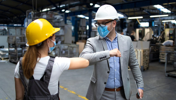 workers-pandemic-masks-elbow