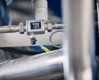 Figure 1: An Endress+Hauser Picomag electromagnetic flowmeter digitally transmits primary and secondary process variables&mdash;plus instrument diagnostic data&mdash;to a central host system via IO-Link.