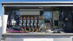 Figure 1. Used as a backup system, this six-contactor VFD bypass unit is installed at a retail food location. Photo courtesy of Motion.