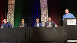 From right to left: Mike Ehlers, global senior security manager, Olin; Carlos Buenano, Armis; Blake Gilson, industrial cyber expertise manager ExxonMobil; Richard Eckhart, industrial cyber strategy advisor, ExxonMobil; and Larry, O’Brien, ARC Advisory Group.