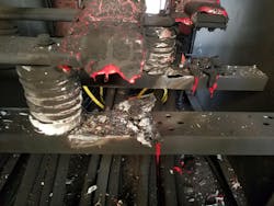 Figure 1. 15 kV Busbar Failure. The failure of conductors and busbars can be categorized as “Productivity/Uptime” items, as they are less likely to create a major safety risk if they fail. Figure 1. 15 kV Busbar Failure. The failure of conductors and busbars can be categorized as “Productivity/Uptime” items, as they are less likely to create a major safety risk if they fail.