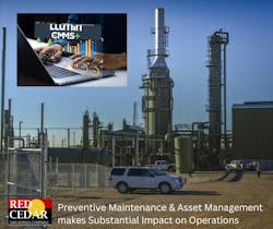 Integrating its CMMS and control systems helped Red Cedar Gathering’s treatment facility increase its uptime above 99%. (Source: Llumin) Integrating its CMMS and control systems helped Red Cedar Gathering’s treatment facility increase its uptime above 99%. (Source: Llumin)