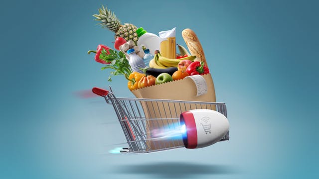 Flying cart takes grocery shopping to new heights &mdash; literally