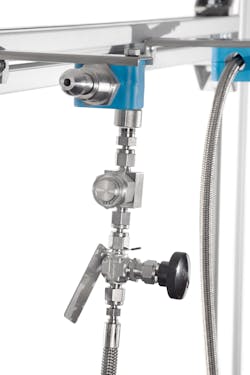 Figure 2. The source inlet is the first critical component in a gas distribution system as it allows gases to flow freely from the source into the system. Figure 2. The source inlet is the first critical component in a gas distribution system as it allows gases to flow freely from the source into the system.