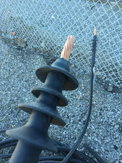 Cable allowing water intrusion Cable allowing water intrusion