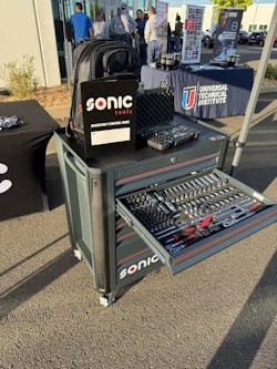 Sonic USA is accepting applications from young technicians to win a scholarship that includes a $9,000+ toolbox and toolkit, such as the one shown here from an event this year for Skills USA's Oregon chapter. Sonic USA is accepting applications from young technicians to win a scholarship that includes a $9,000+ toolbox and toolkit, such as the one shown here from an event this year for Skills USA's Oregon chapter.