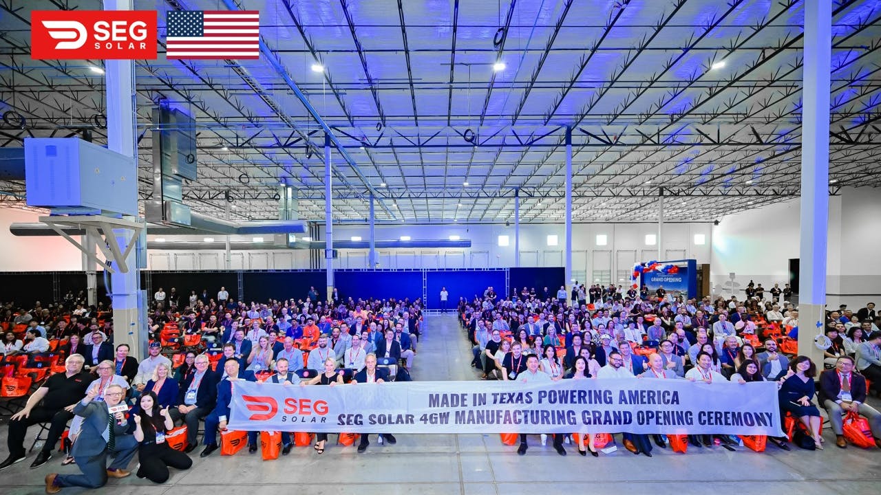 SEG Solar has opened PV module manufacturing facility in Texas