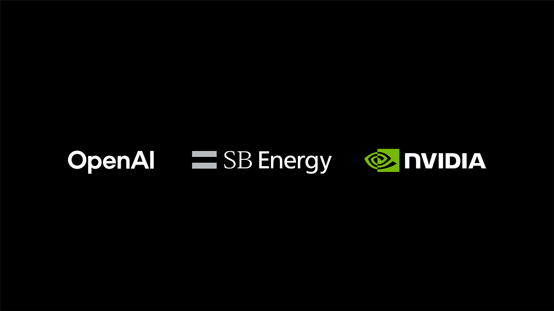 Logos of Nvidia, OpenAI and SB Energy