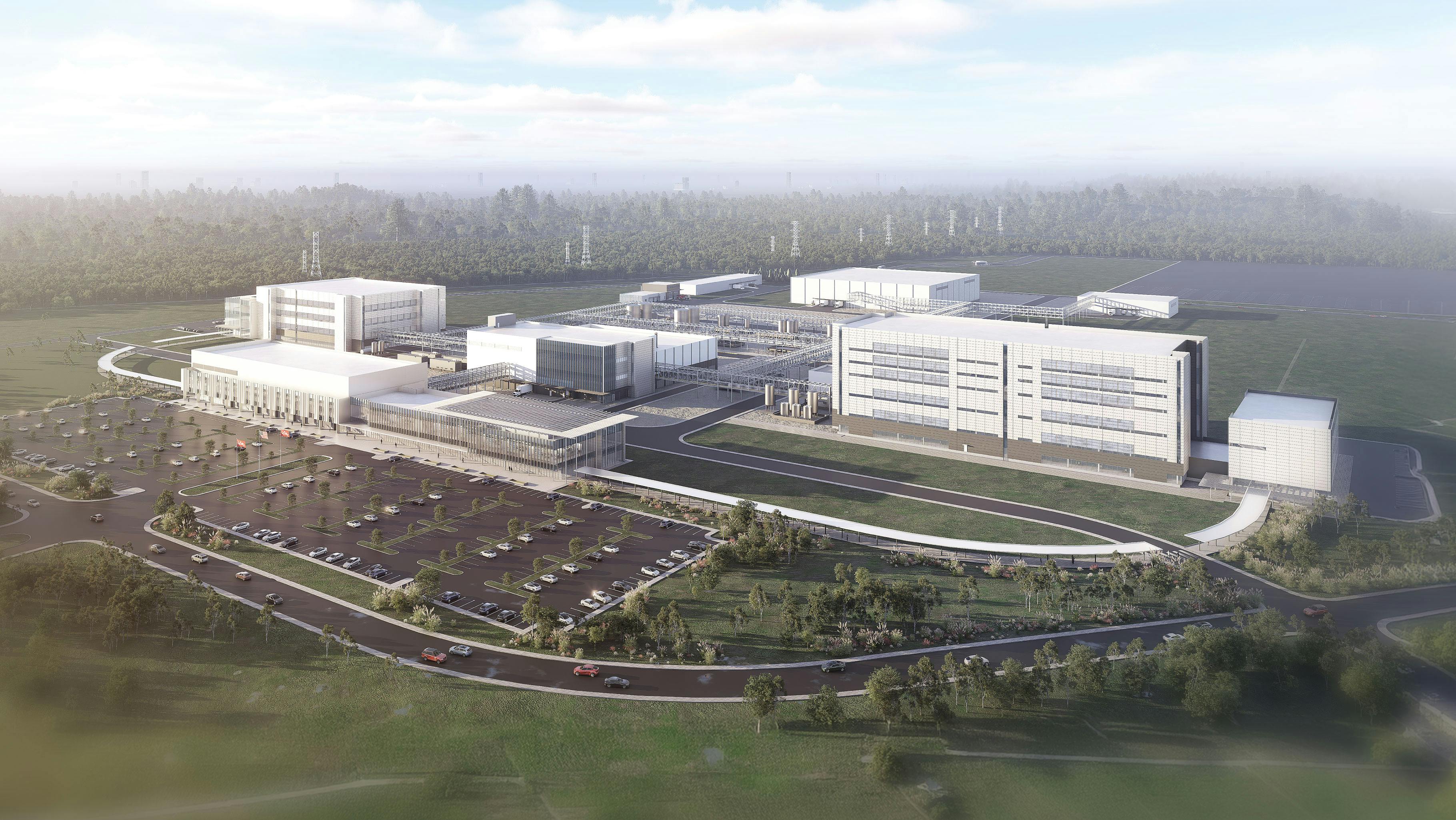 A rendition of the planned Eli Lilly manufacturing facility, on which ground was broken on Sept. 21. Source: Eli Lilly and Company